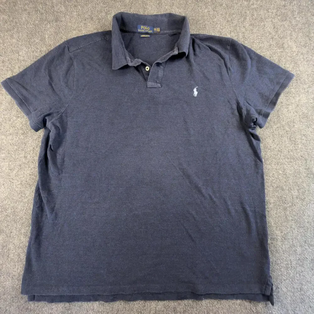 Ralph Lauren Classic Navy Blue Men's Polo XXL Shirt #1465‎